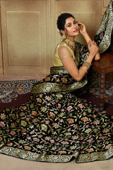 Black Banarasi Silk Saree